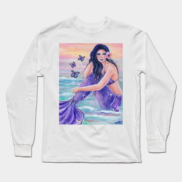 Maeva purple mermaid by Renee Lavoie Long Sleeve T-Shirt by ReneeLLavoie